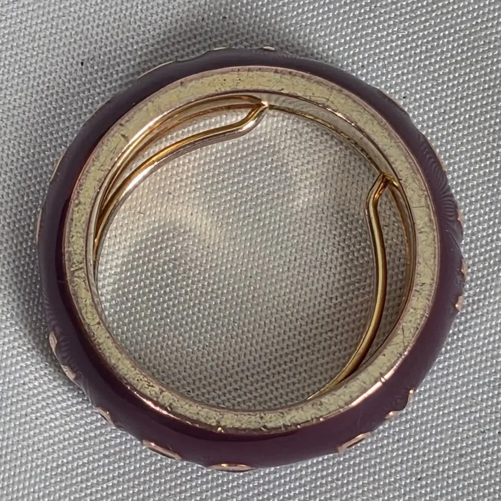 MARC BY MARC JACOBS RARE PURPLE ENAMEL GOLD TONE LOGO RING – SIZE 7